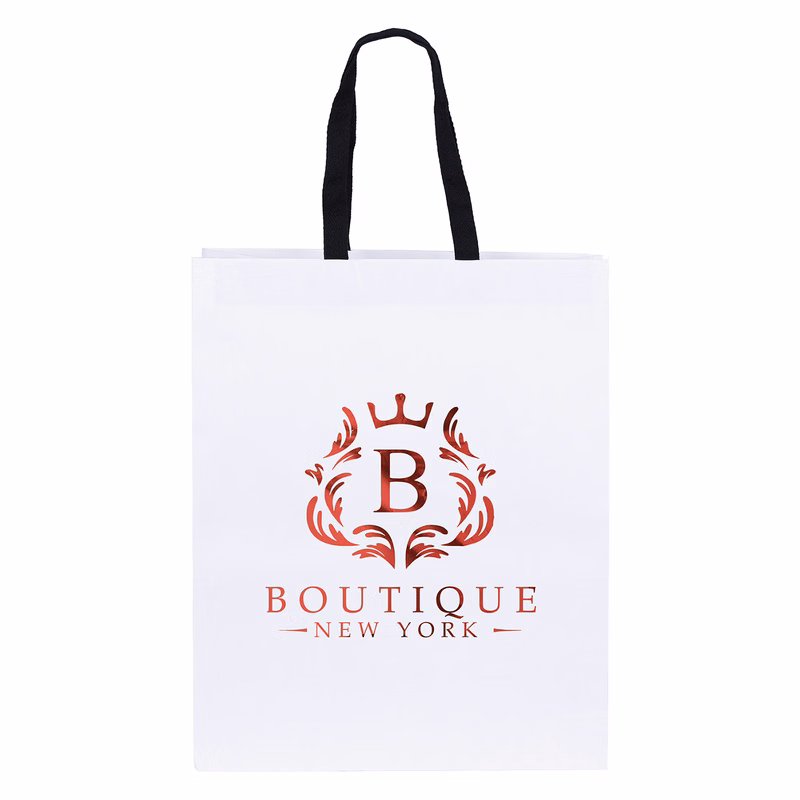 Teak - Woven Handle White Eurototes - Foil Print
