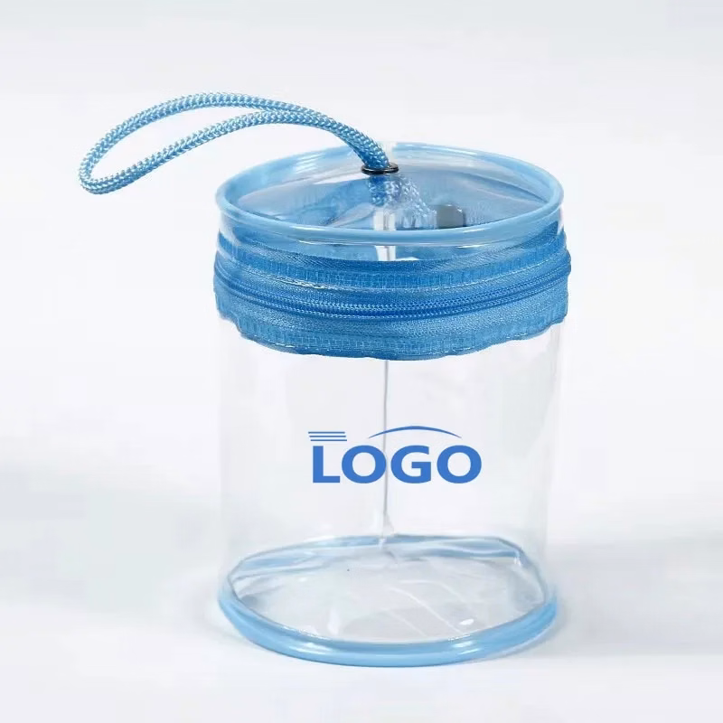Transparent Pvc Cylinder Drawstring Bag