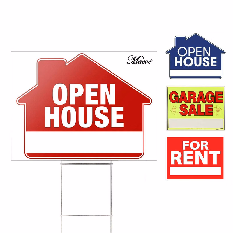 5 Pack Premium Large Open House Signs with Metal Stakes