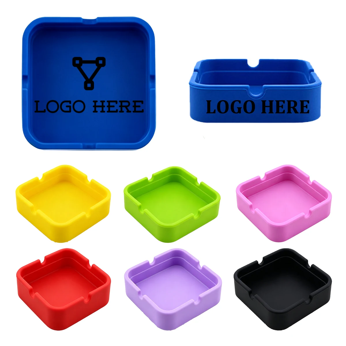 Silicone Square Ashtray Unbreakable Heat ResistantSmoking Accessories 1