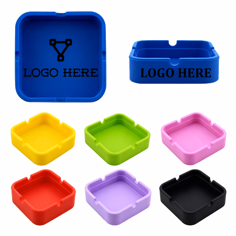 Silicone Square Ashtray Unbreakable Heat ResistantSmoking Accessories