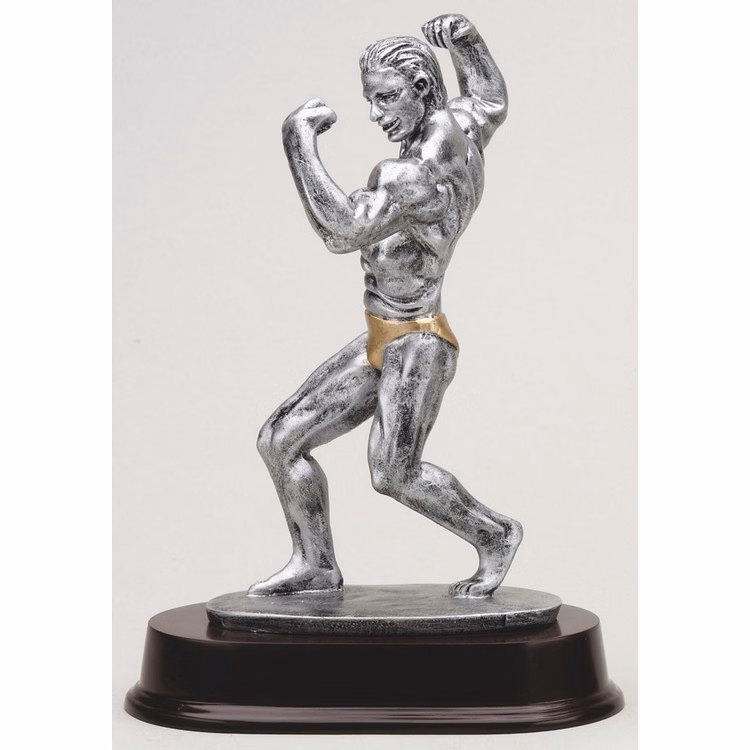 9 1/2" Tall Body Building Male Figure Award