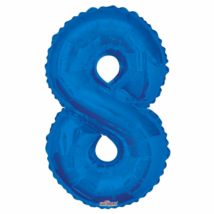 Mylar Number 8 Balloons - Blue 34"