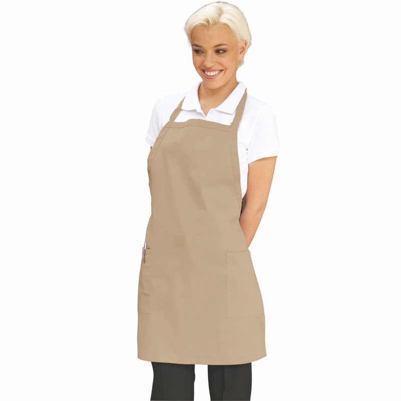 Khaki Deluxe Long Bib Apron