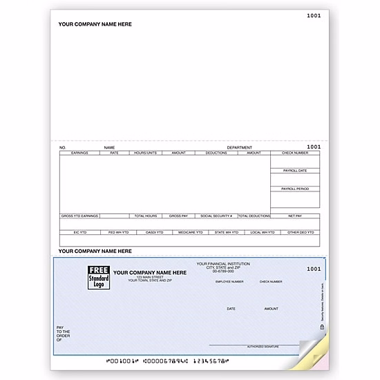 Laser payroll bottom check