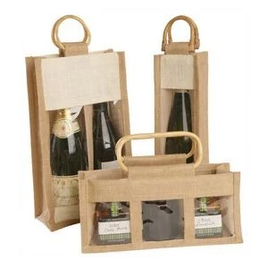 Transparent Burlap Portable Wine Bag 1