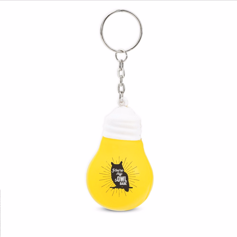 Light Bulb Stress Reliever Promotional Keychain