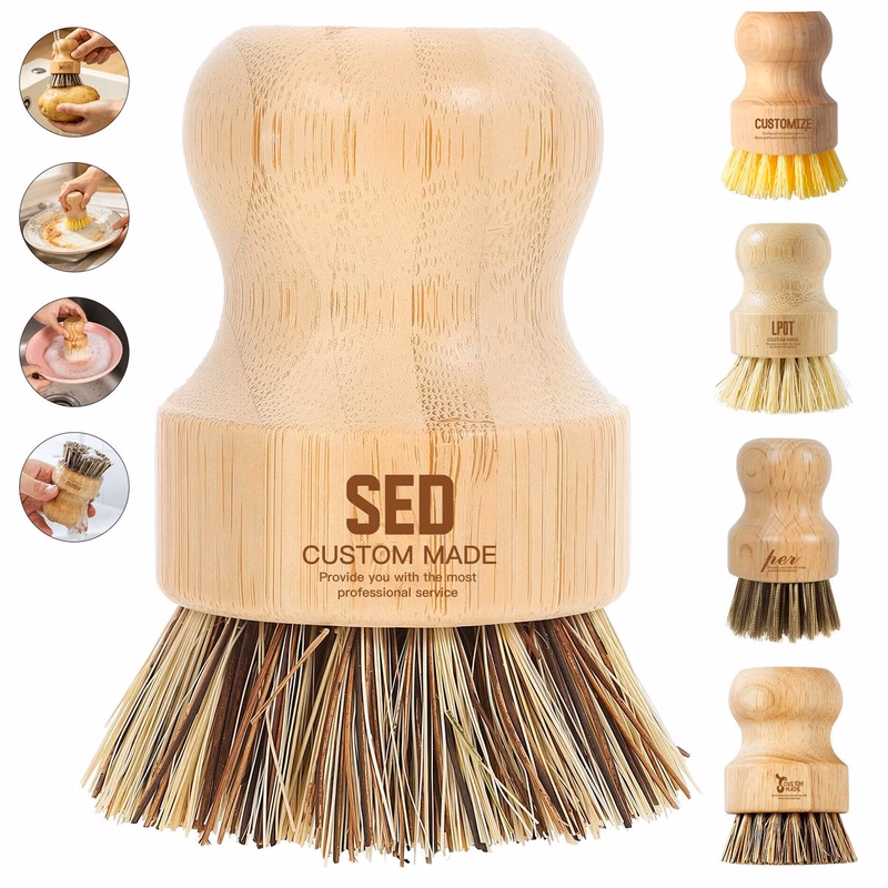 3-Inch Rubberwood Handle Sisal Brush