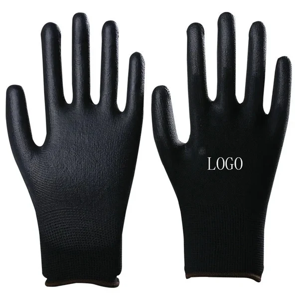 Custom Black PU Work Gloves — Durable Safety Hand Protection for Industrial Giveaway 1