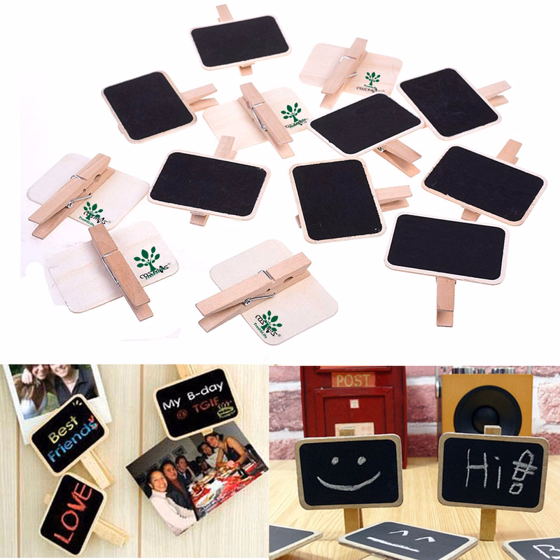 Erasable Wooden Chalkboard Label Clips