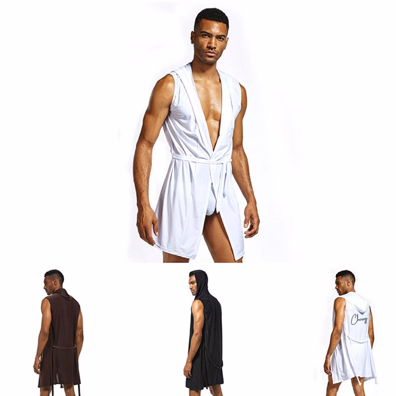 Ice Silk Fabric Bathrobe For Man
