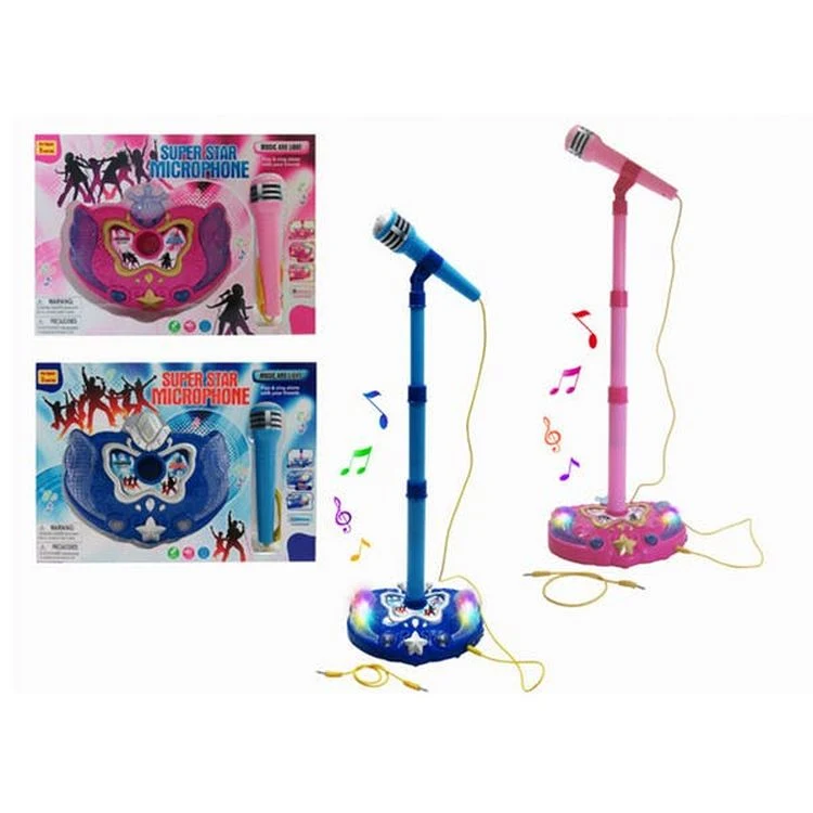 Kids' Musical Microphones with Stand - Pink & Blue 1