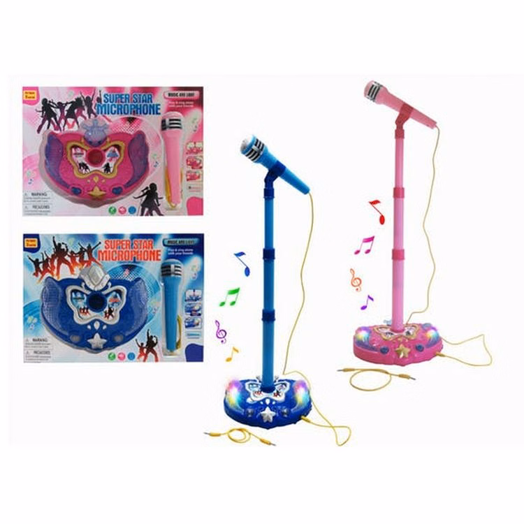 Kids' Musical Microphones with Stand - Pink & Blue