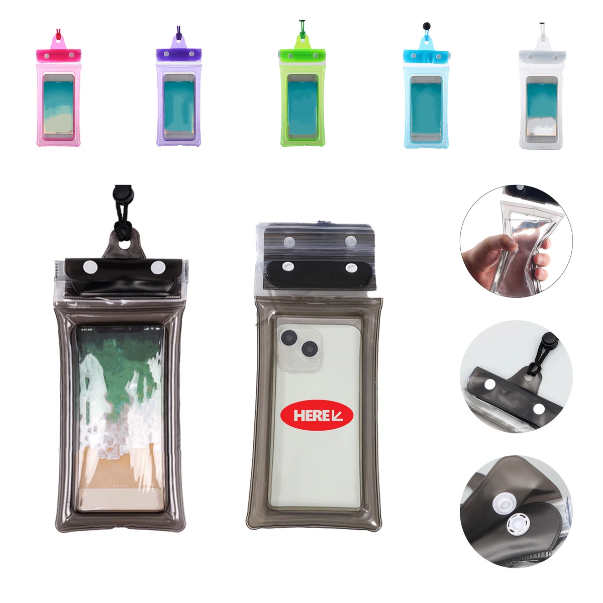 Waterproof Cell Phone Pouch With Lanyard MOQ 50PCS 1