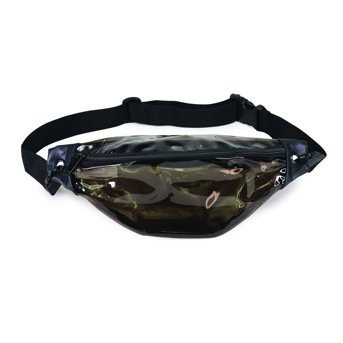 Clear Vinyl Transparent Black Fanny Pack 1