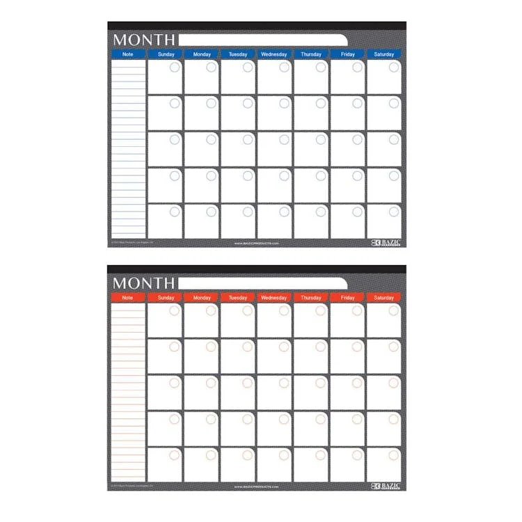 Undated 12-Month Desk Pad Calendar - 17" x 22" 1