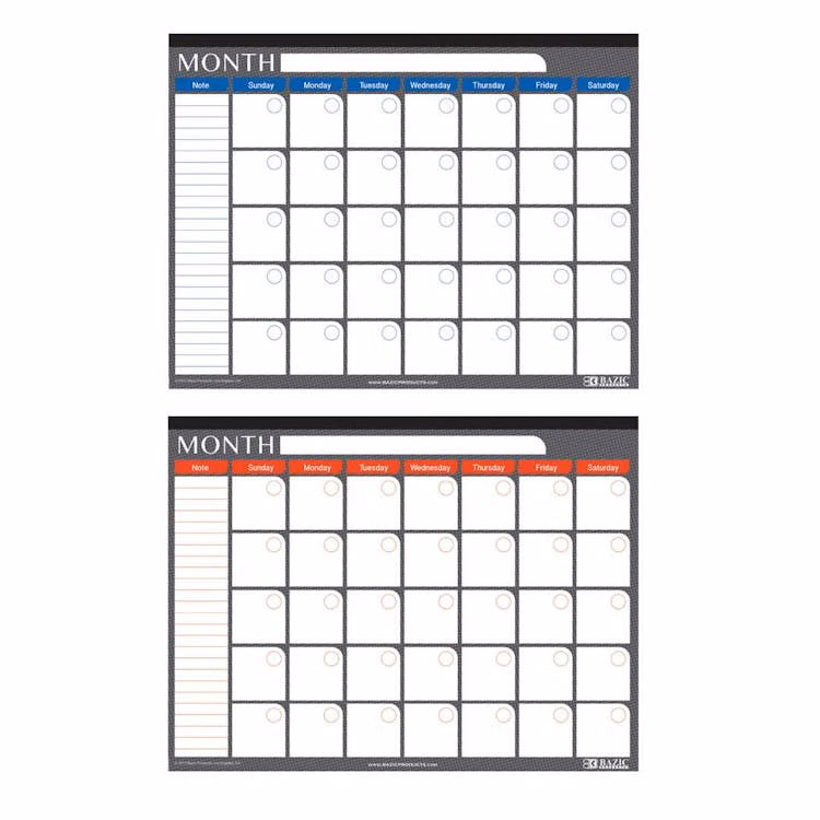 Undated 12-Month Desk Pad Calendar - 17" x 22"