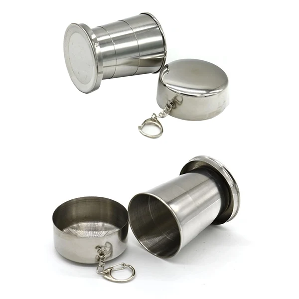 Custom 4.5 oz Food-Grade Stainless Steel Collapsible Cup — Travel & Outdoor Giveaway 1