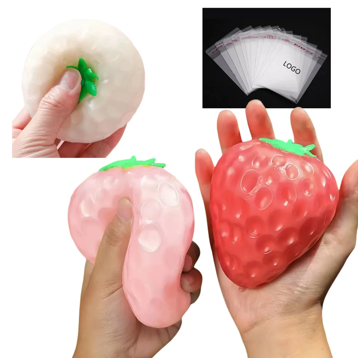 Light Sensitive Strawberry Stress Toy With Slow Rebound 1