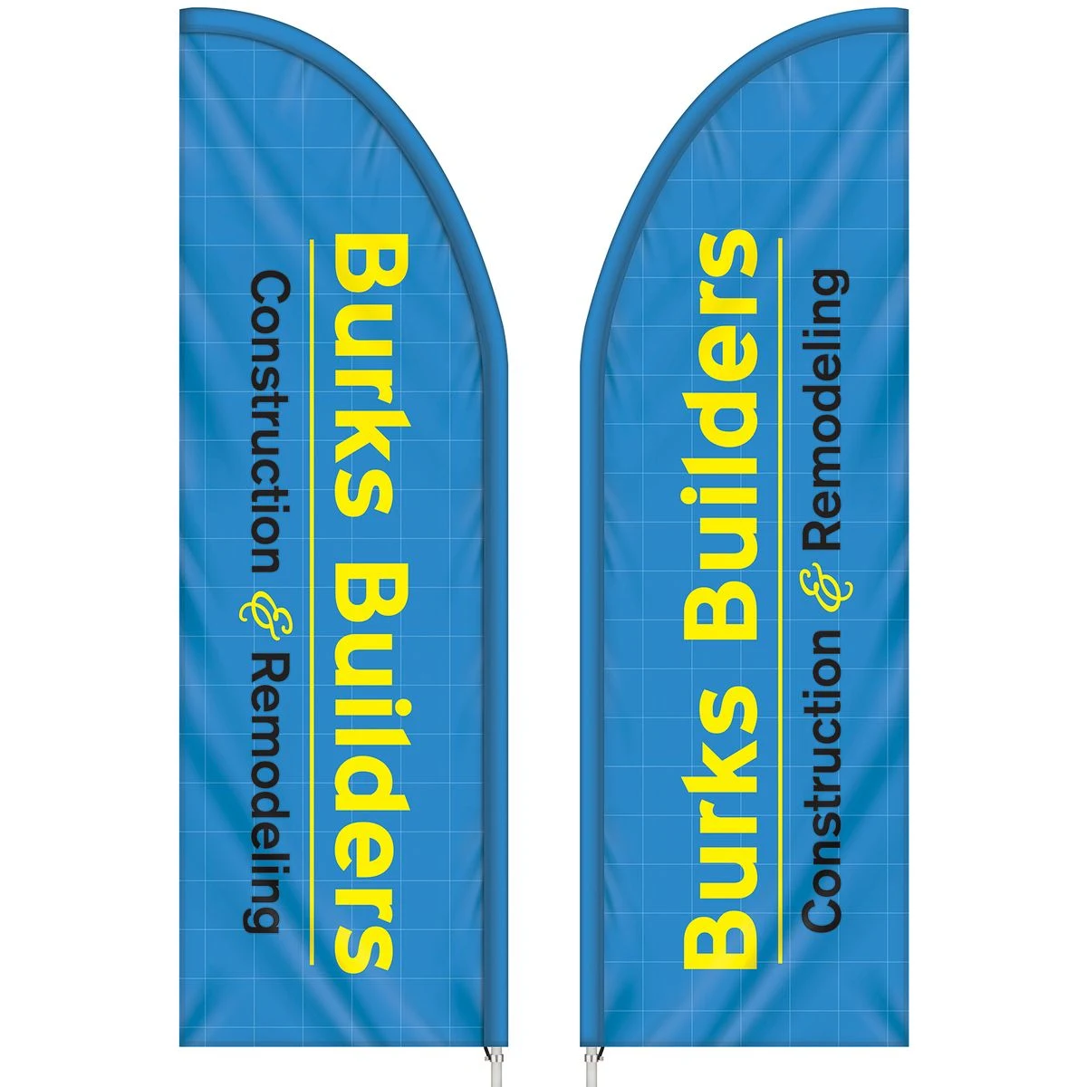 3' x 10' Custom Double Sided Half Drop Flag 1