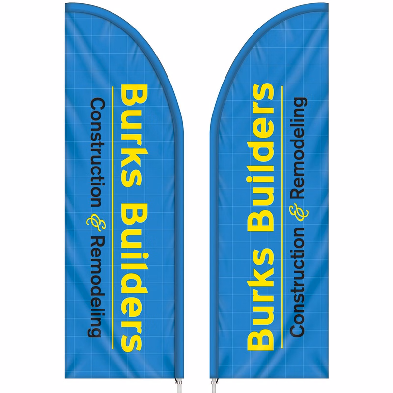 3' x 10' Custom Double Sided Half Drop Flag