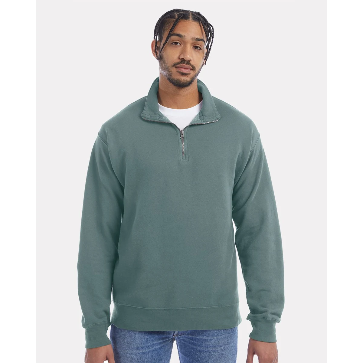Unisex Garment-Dyed Quarter-Zip Sweatshirt - GDH425 1