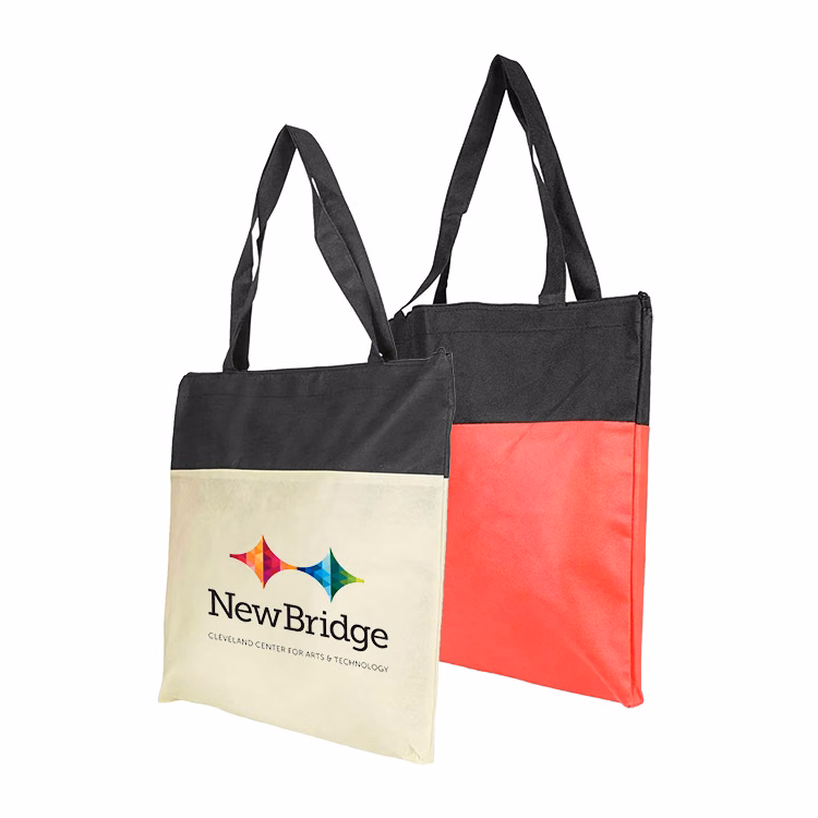 Recycled Non-Woven Polypropylene 2-Tone Zippered Tote