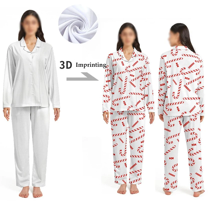 3D Digit Print Two Pieces Pajamas Sets for Women Sleepwear 1