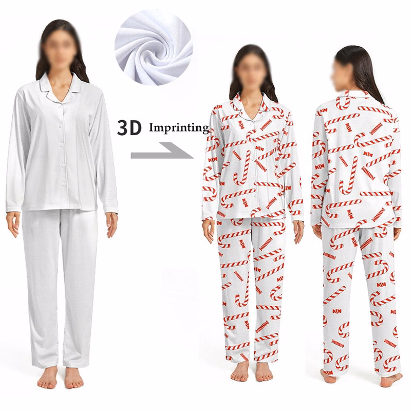 3D Digit Print Two Pieces Pajamas Sets for Women Sleepwear