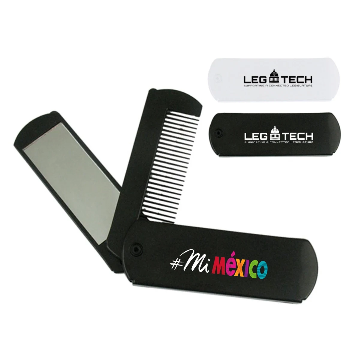 Pocket Swivel Hair Comb with Mirror 1