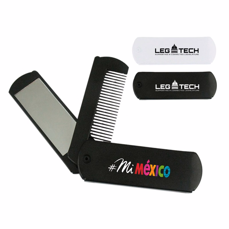 Pocket Swivel Hair Comb with Mirror