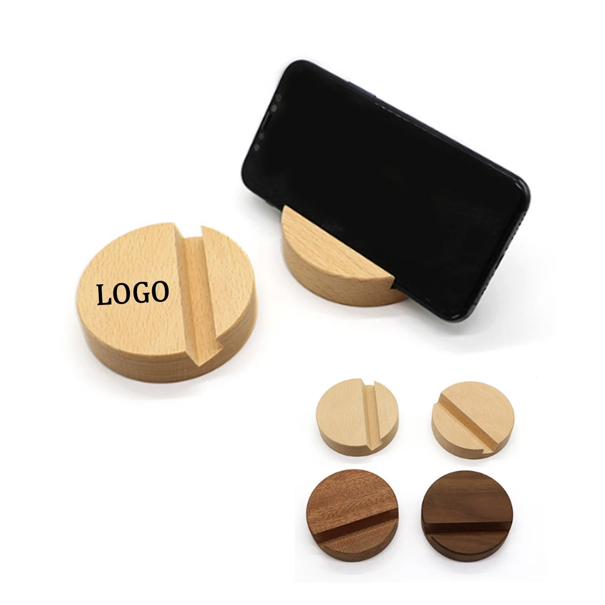 Round Wood Cell Phone Holder 1