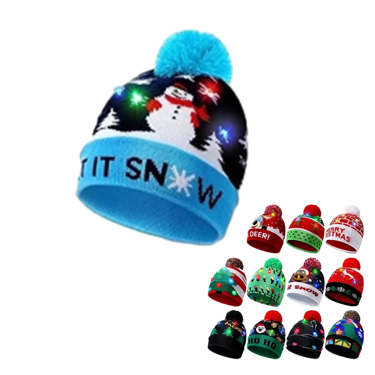 Christmas Winter Warm Hat With Led Light 1