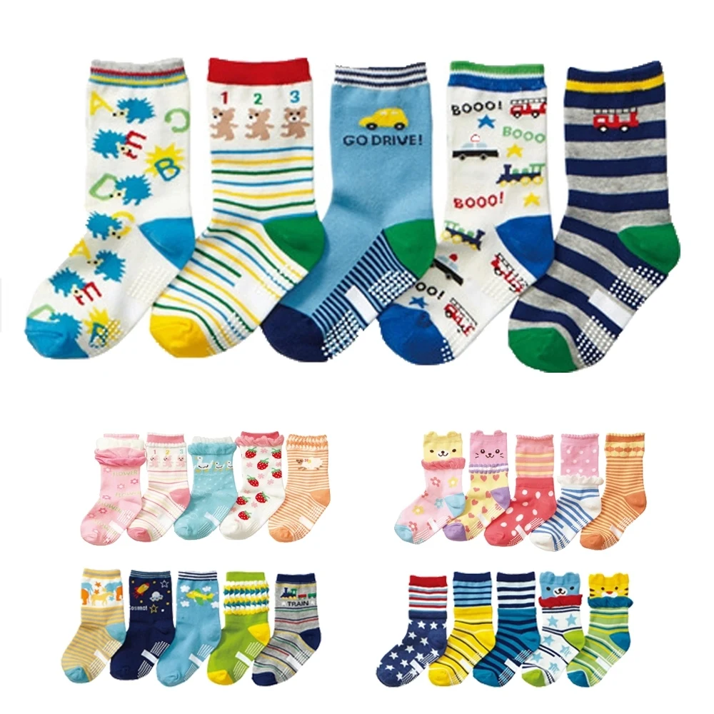 Non Skid Anti Slip Cotton Dress Crew Socks 1