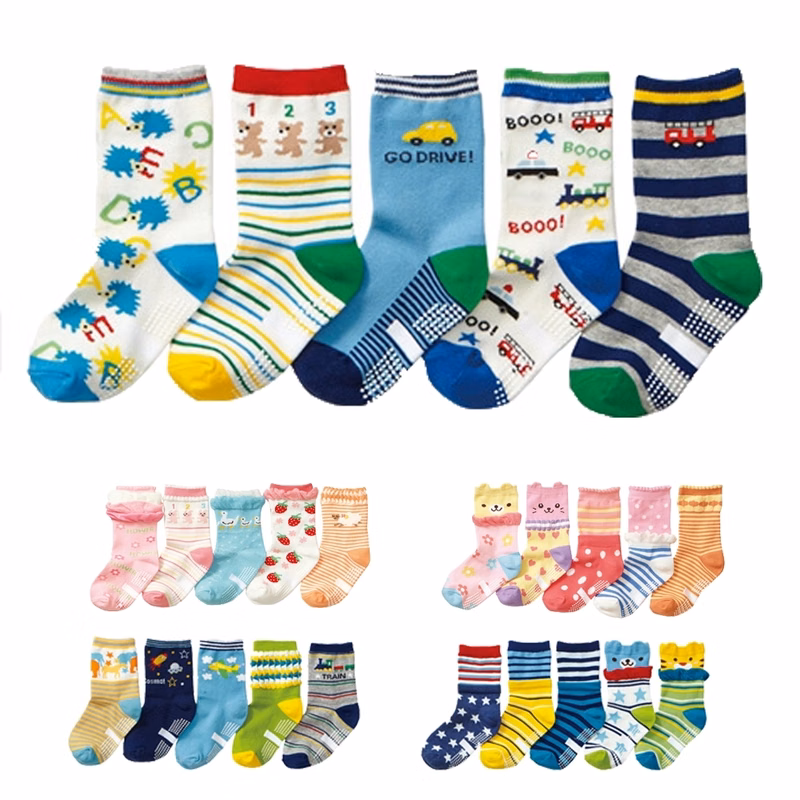 Non Skid Anti Slip Cotton Dress Crew Socks