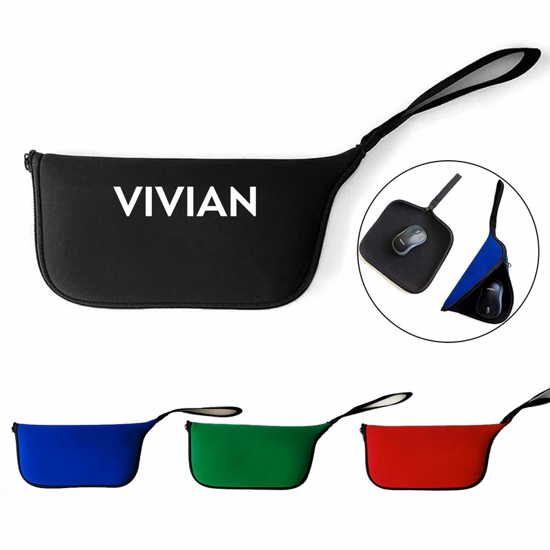Neoprene Mouse Pad with Zipper Pouch