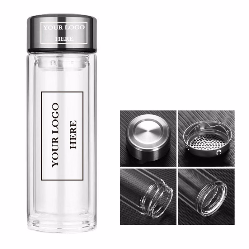 14oz Double-Wall Glass Bottles