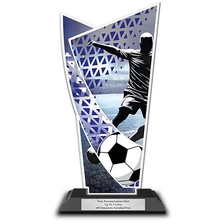 Acrylic Trophy: 6" Soccer Designer Shape 1