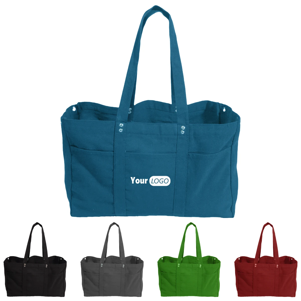 Canvas Durable Utility Tote, custom tote bag with logo imprint 1