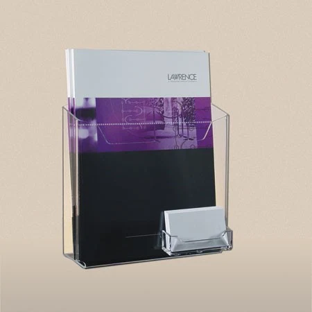 Single Pocket Brochure Holder for 8-1/2w x 8h x 2d- White Acrylic 1