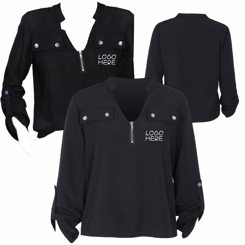 Women's V-Neck Blouse 3/4 Sleeve