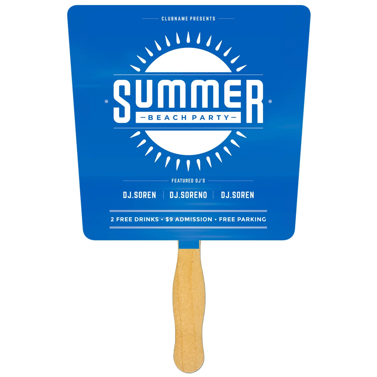 Tapered Sandwiched Fan with Single Color Imprint 1
