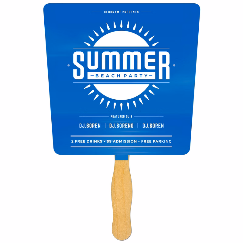 Tapered Sandwiched Fan with Single Color Imprint