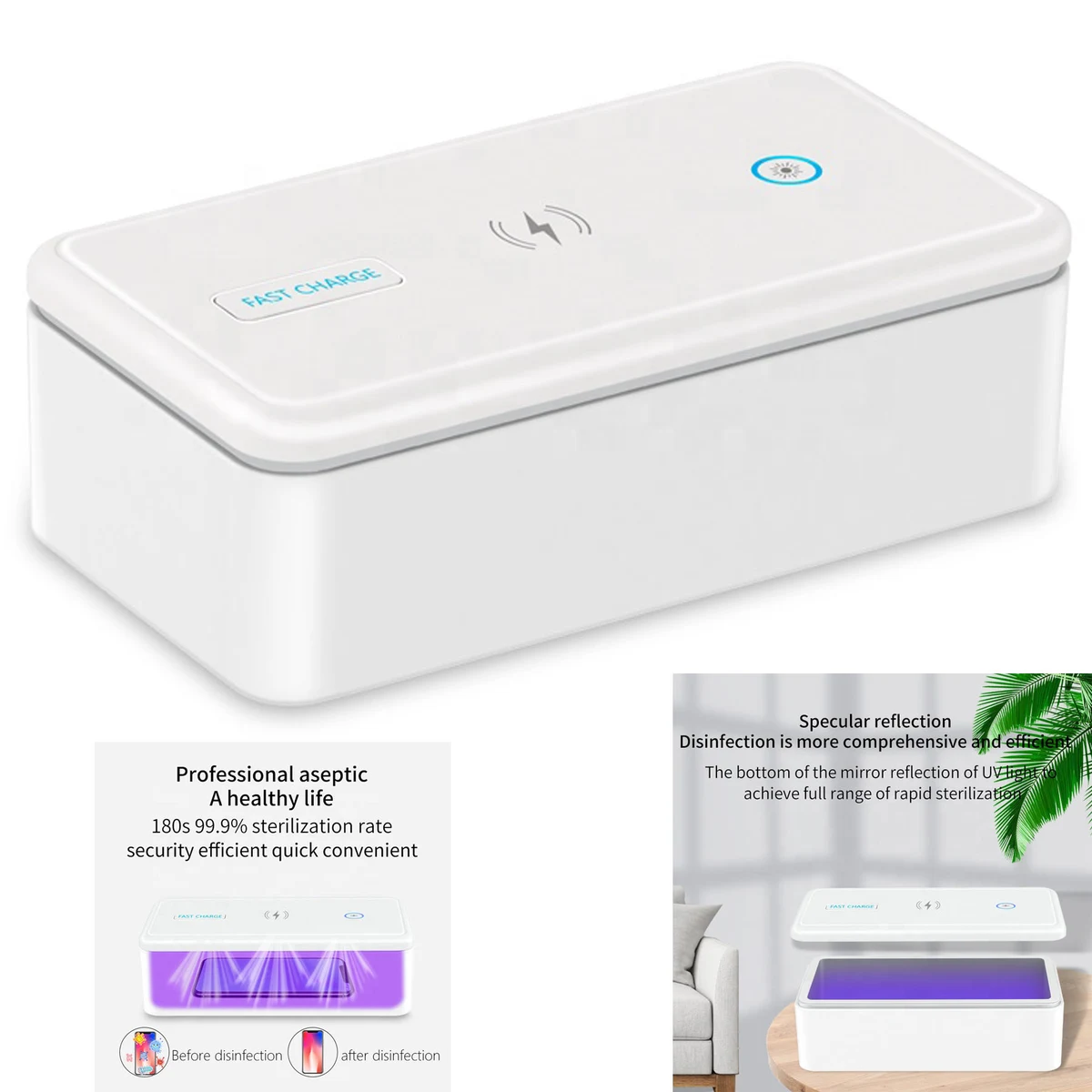Fast UV Light Wireless Charging Sanitizer Box 1