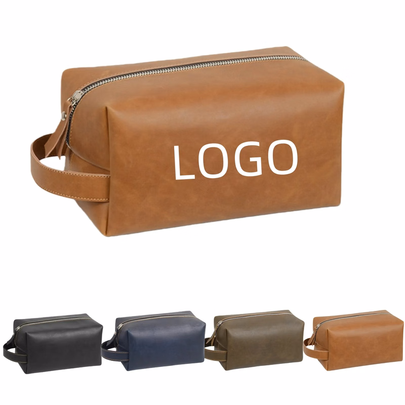 PU Leather Hanging Toiletry Bag Travel Cosmetic Organizer