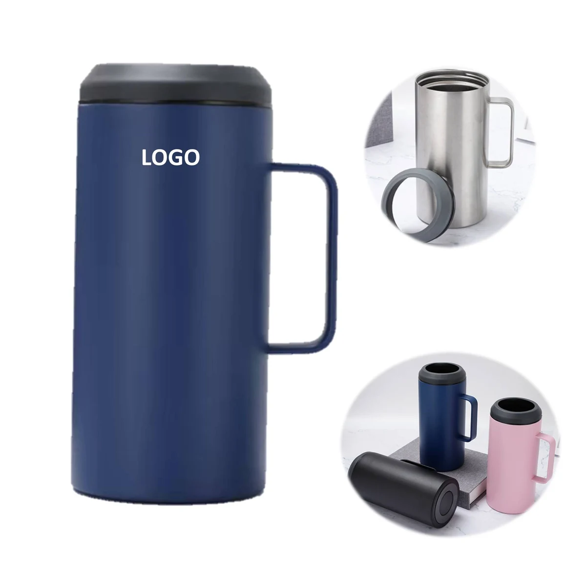 Portable Tumbler Stainless Steel Cup w/Handle 1