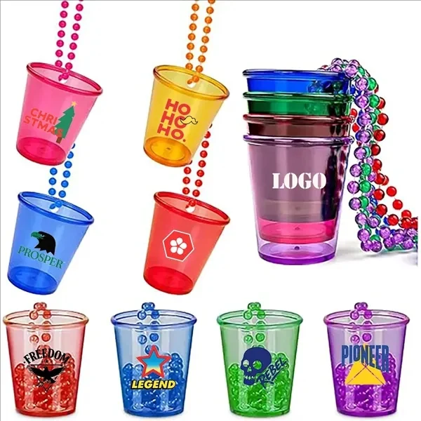 Festive Party Wire Bead Necklace Wine Glass for Commutes, Fitness and Travel 1