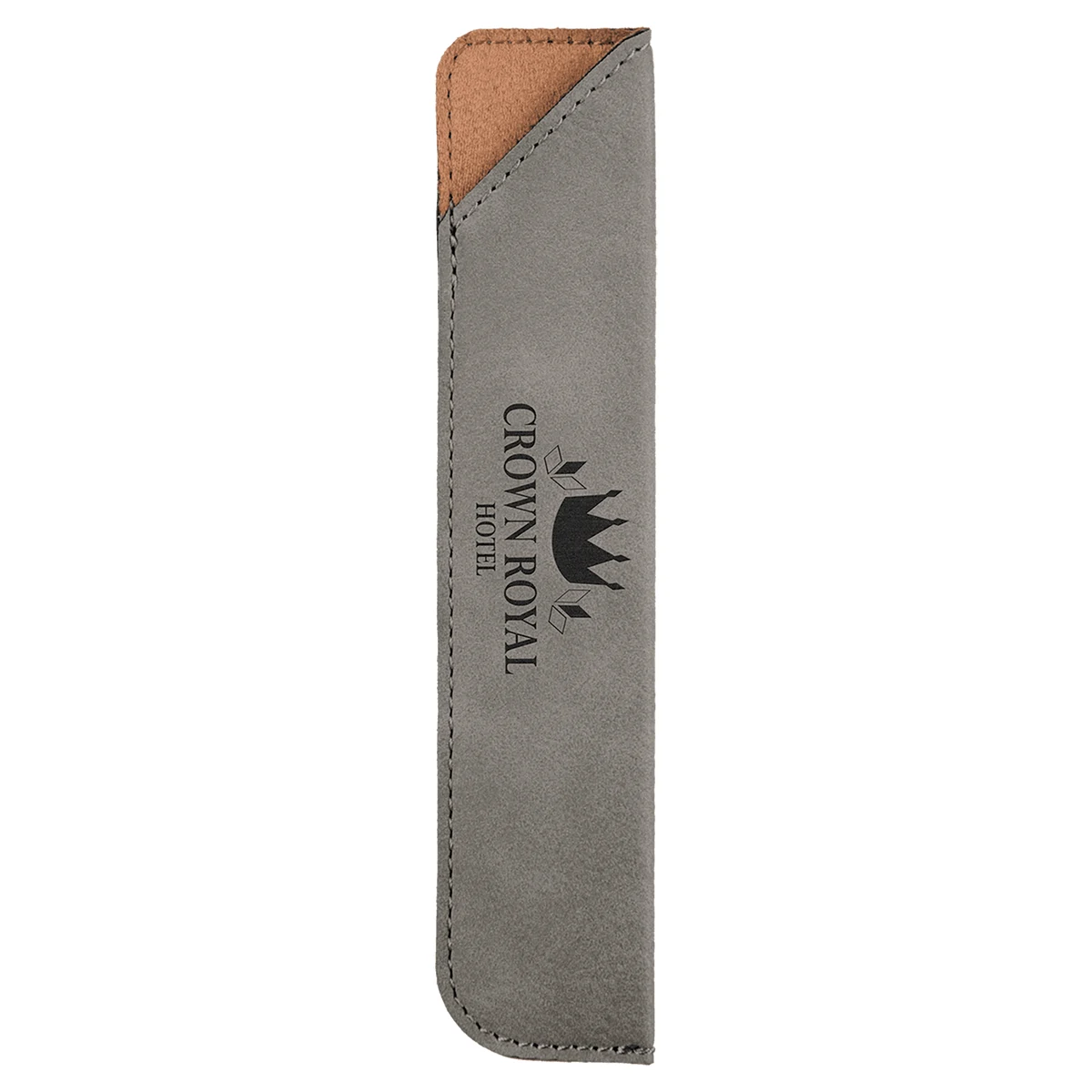 6 1/4" Gray Leatherette Pen Sleeve 1