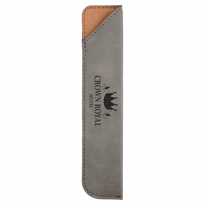 6 1/4" Gray Leatherette Pen Sleeve