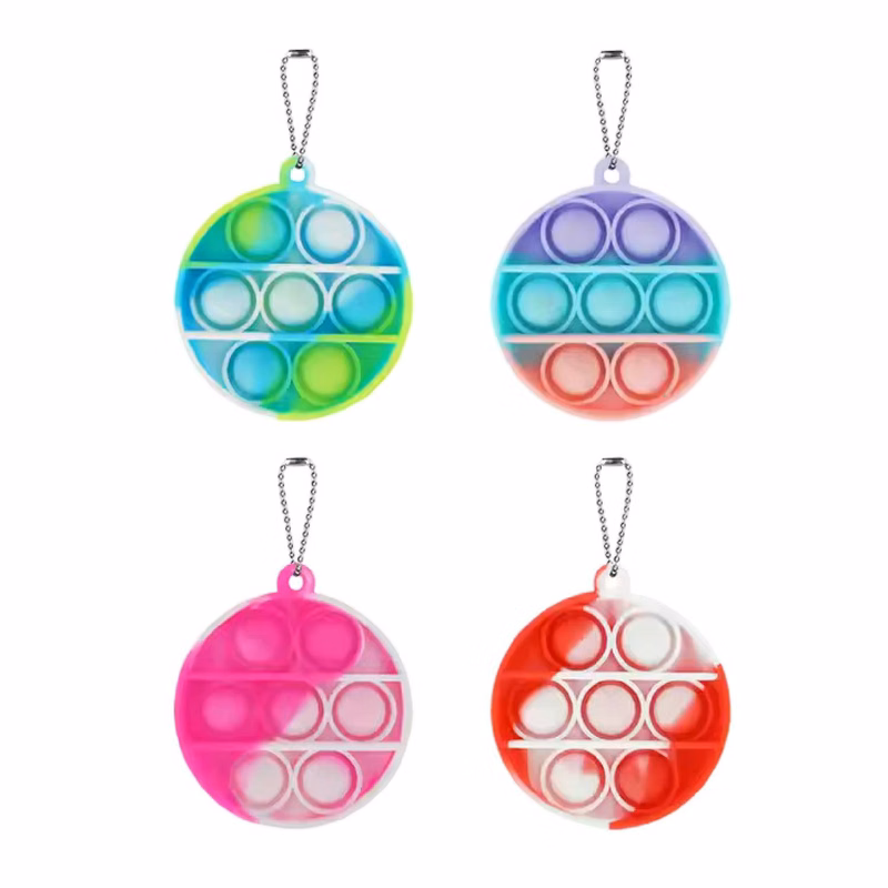 Silicone Push Pop Fidget Keychain